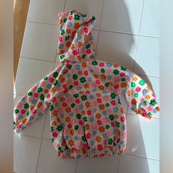 Old Navy Baby Girls Toddler Matching Floral Sweatsuit Set 18-24m Zip Hoodie - Picture 8 of 12